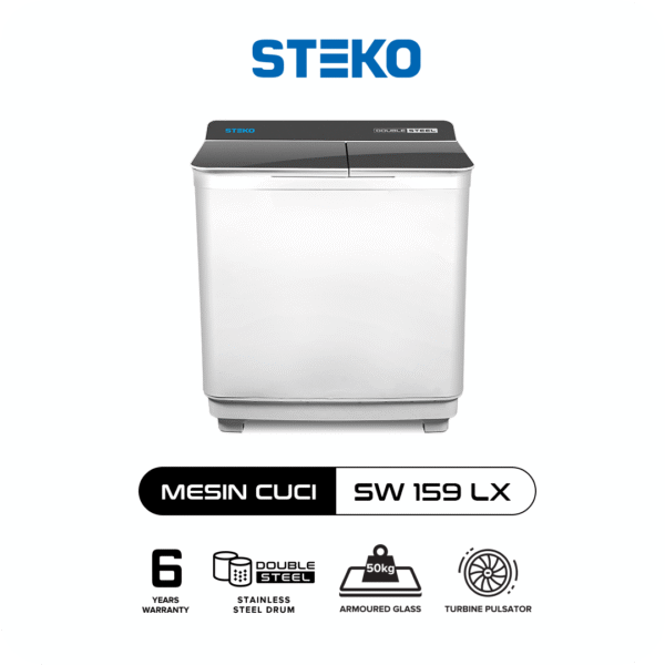 STEKO - Mesin Cuci SW 159 LX Double Stainless Steel (15 KG)