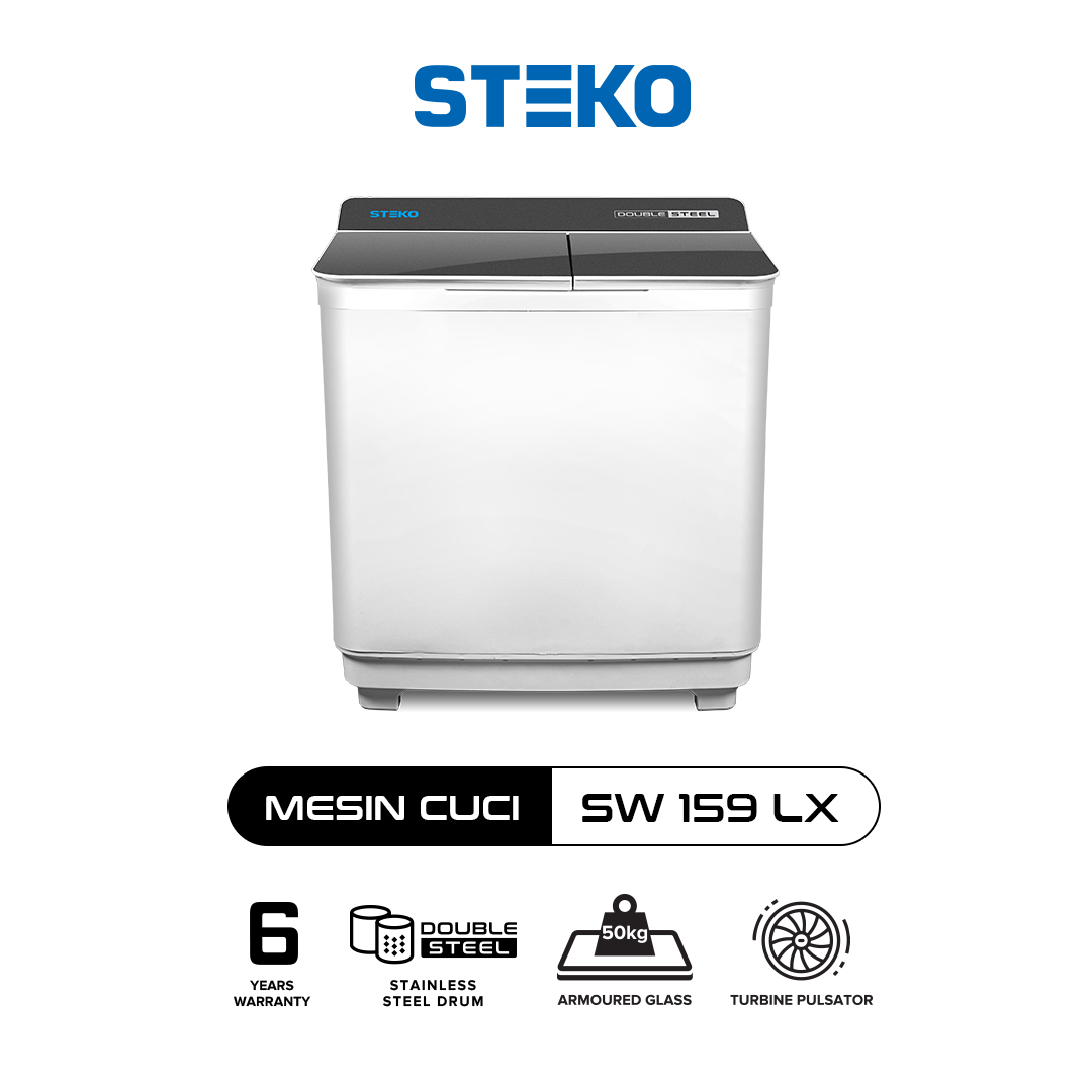 STEKO - Mesin Cuci SW 159 LX Double Stainless Steel (15 KG)