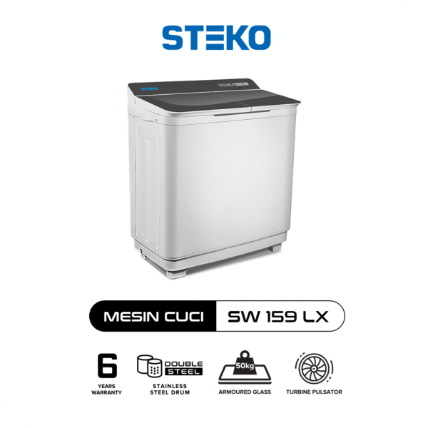 STEKO - Mesin Cuci SW 159 LX Double Stainless Steel (15 KG) - Image 2