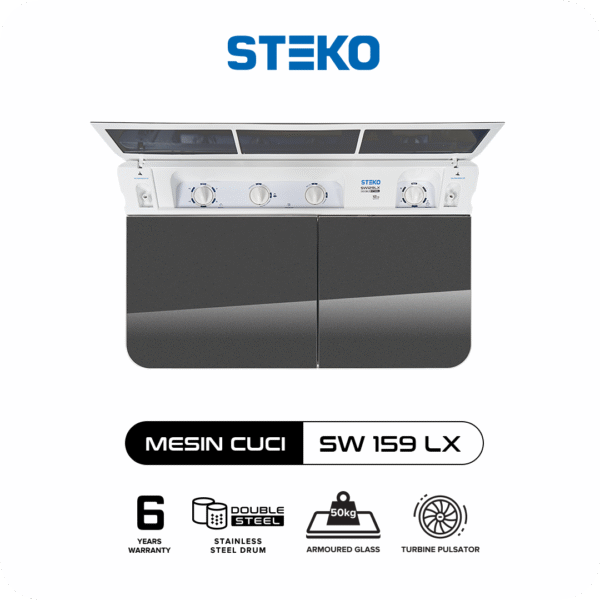 STEKO - Mesin Cuci SW 159 LX Double Stainless Steel (15 KG) - Image 4