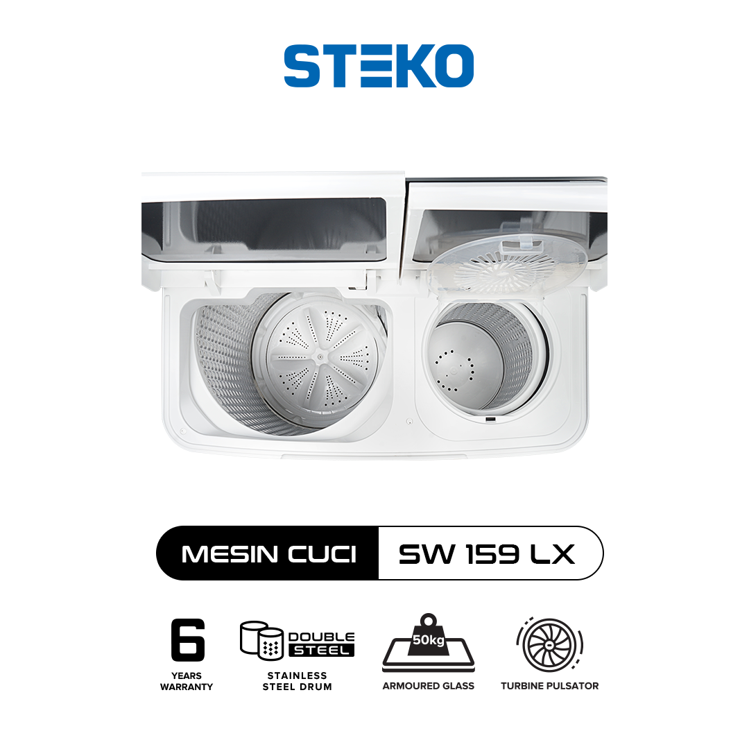STEKO - Mesin Cuci SW 159 LX Double Stainless Steel (15 KG) - Image 3