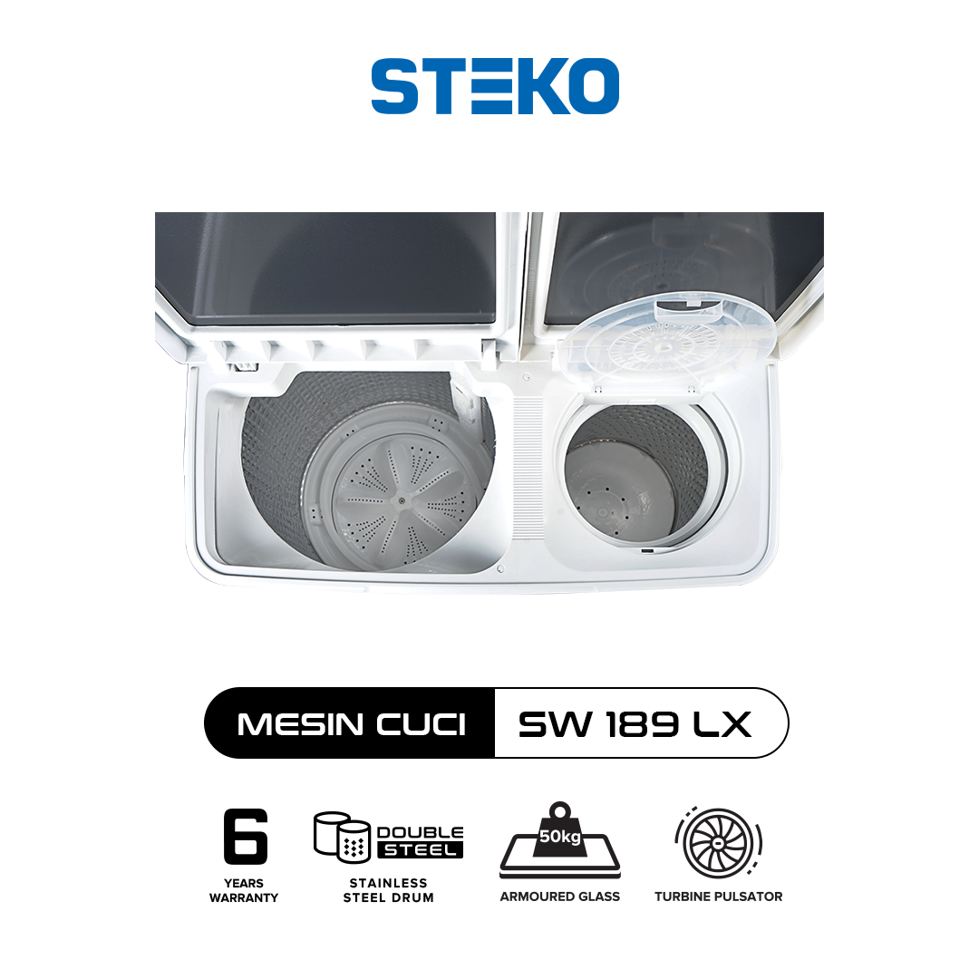STEKO - Mesin Cuci SW 189 LX Double Stainless Steel (18 KG) - Image 3