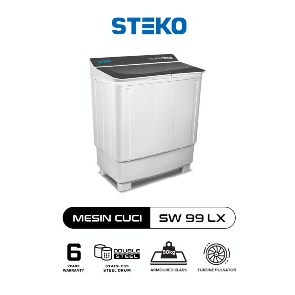 STEKO - Mesin Cuci SW 99 LX Double Stainless Steel (9 KG) - Image 2
