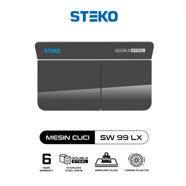 STEKO - Mesin Cuci SW 99 LX Double Stainless Steel (9 KG) - Image 5