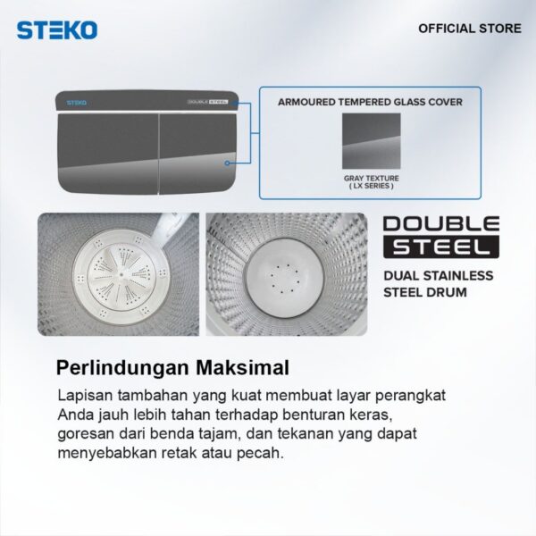 STEKO - Mesin Cuci SW 99 LX Double Stainless Steel (9 KG) - Image 4