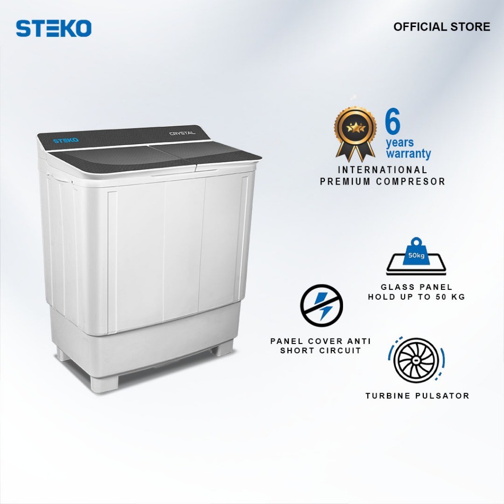 STEKO - Mesin Cuci SW 99 GX Tempered Glass (9 KG)