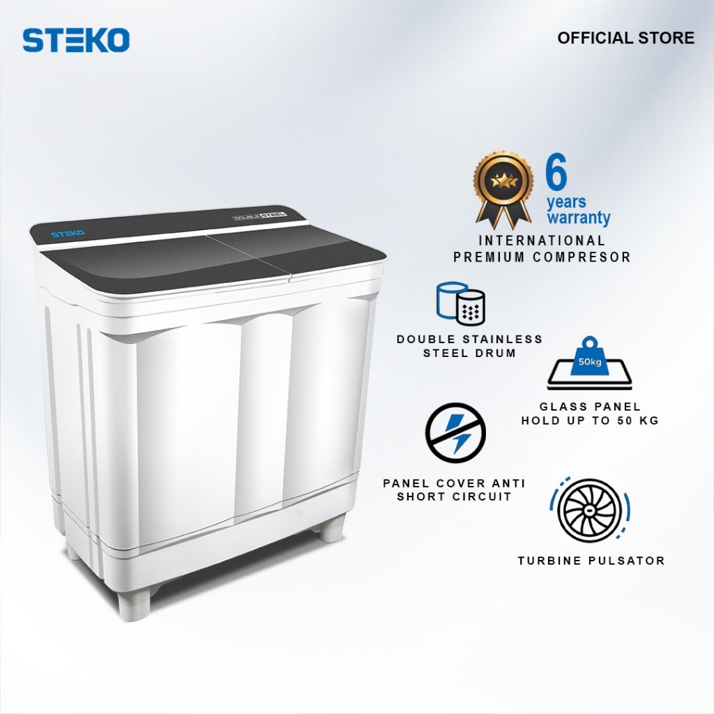 STEKO - Mesin Cuci SW 189 LX Double Stainless Steel (18 KG)