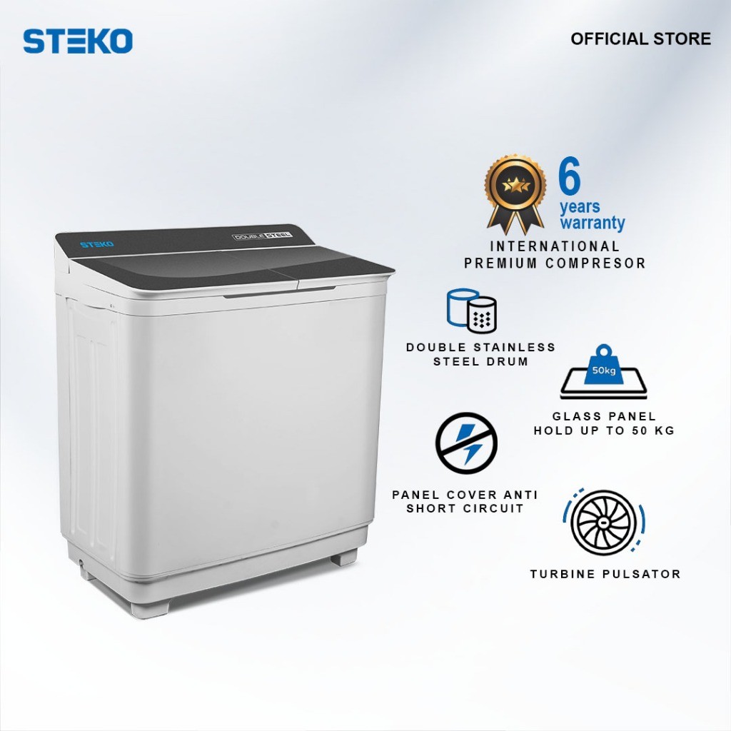 STEKO - Mesin Cuci SW 129 LX Double Stainless Steel (12 KG)