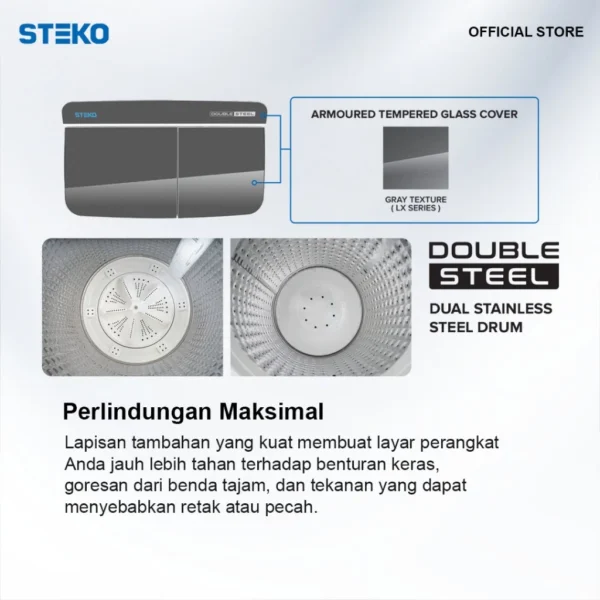 STEKO - Mesin Cuci SW 159 LX Double Stainless Steel (15 KG) - Image 2