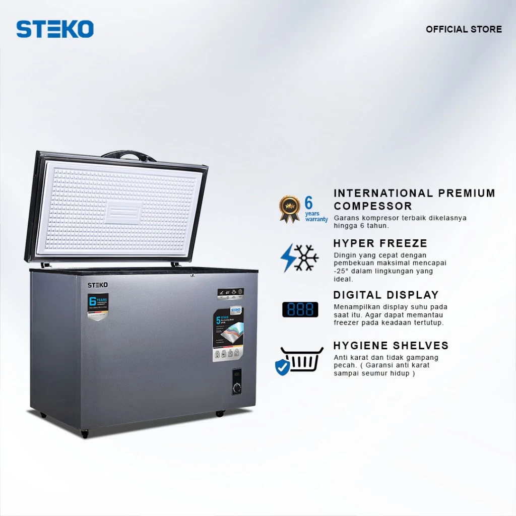STEKO - Chest Freezer BF 330 RS EU (300 Liter) Led Display