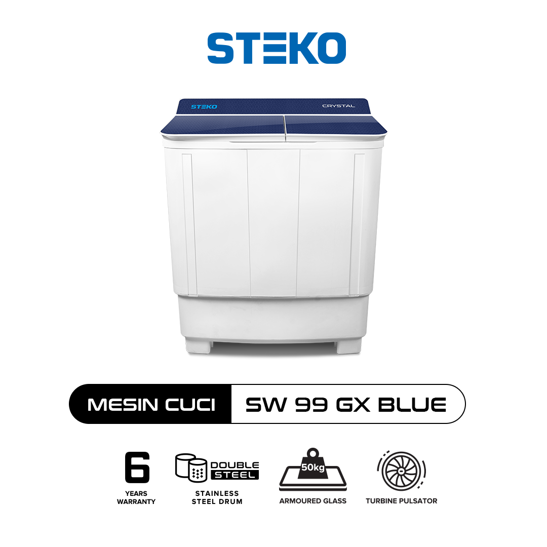 STEKO - Mesin Cuci SW 99 GX Tempered Glass (9 KG)