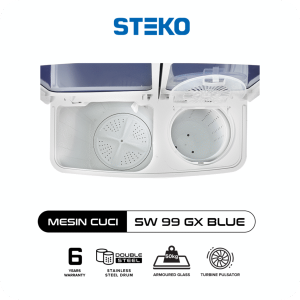 STEKO - Mesin Cuci SW 99 GX Tempered Glass (9 KG) - Image 7
