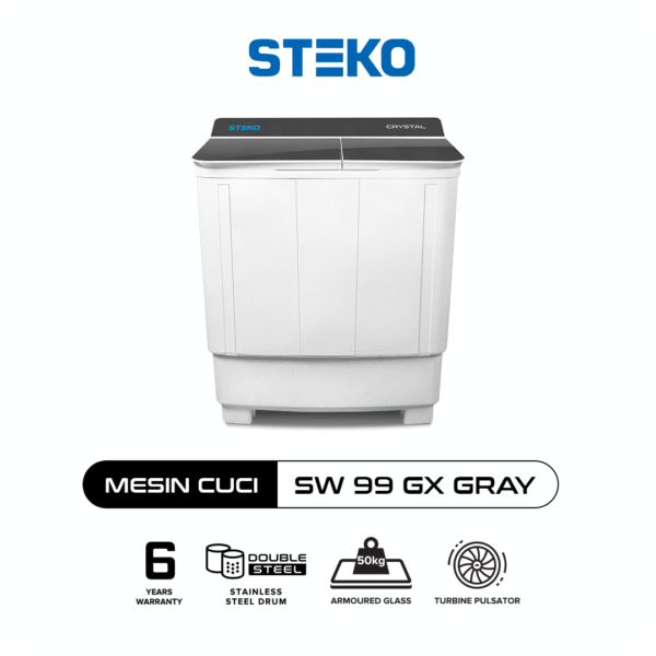 STEKO - Mesin Cuci SW 99 GX Tempered Glass (9 KG) - Image 2