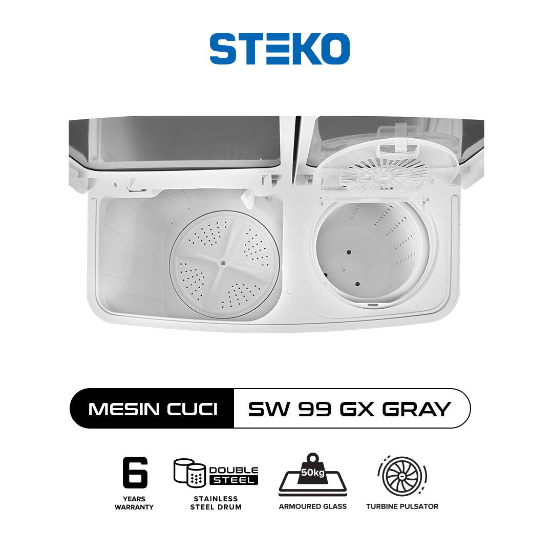 STEKO - Mesin Cuci SW 99 GX Tempered Glass (9 KG) - Image 8